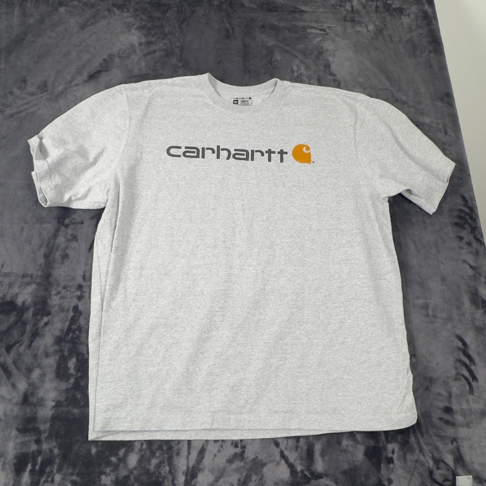Carhartt T-Shirt Mens 2XL Gray Loose Fit Graphic Logo TK0195-M K195‎ HGY